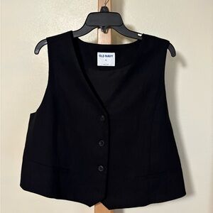 Old Navy Black Sleeveless V-Neck Vest